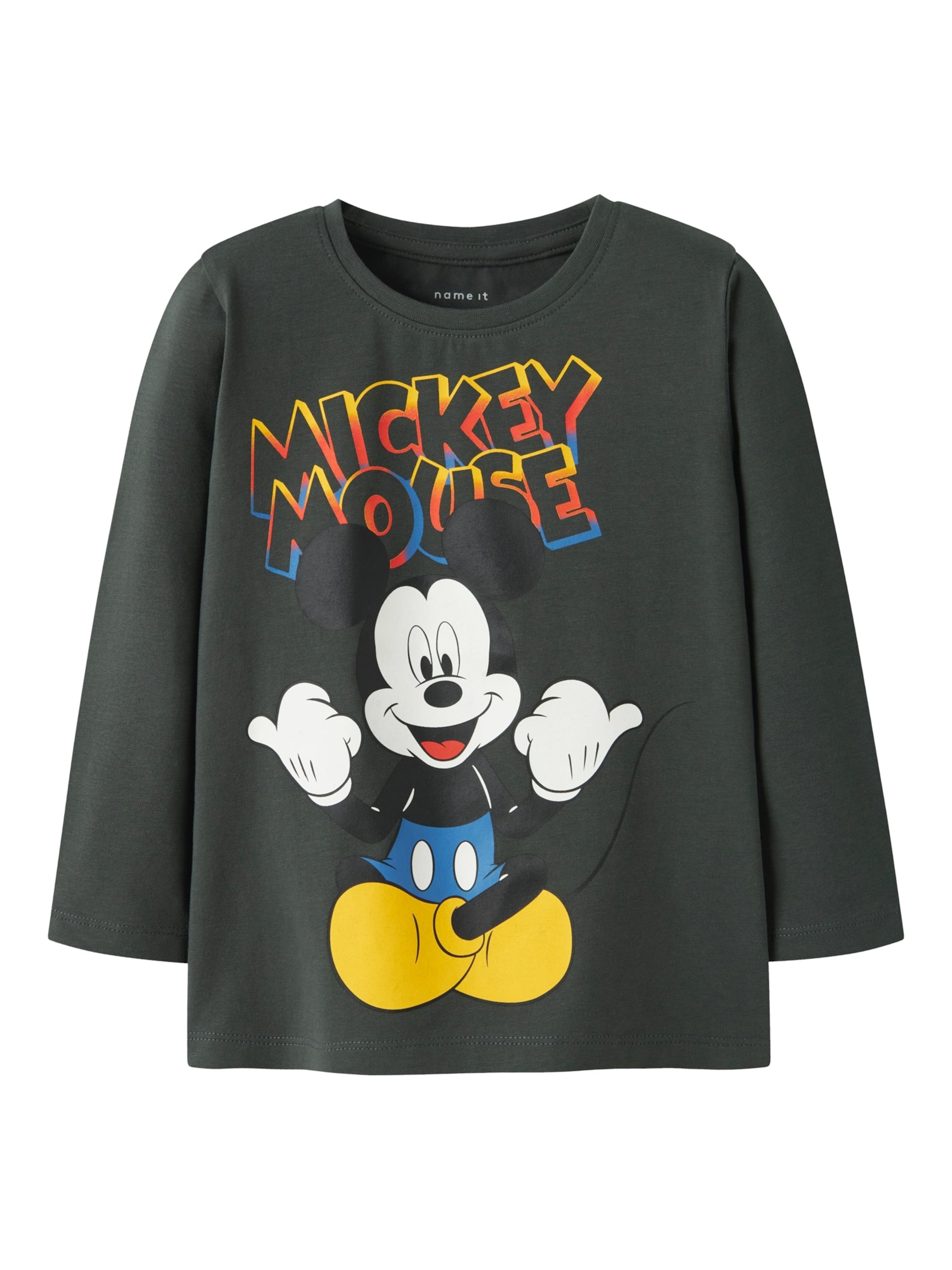 NAME IT Shirt 'NMMDAZE MICKEY' in Grey: front