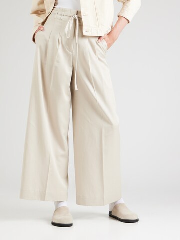 Wide leg Pantaloni con pieghe di & Other Stories in beige: frontale