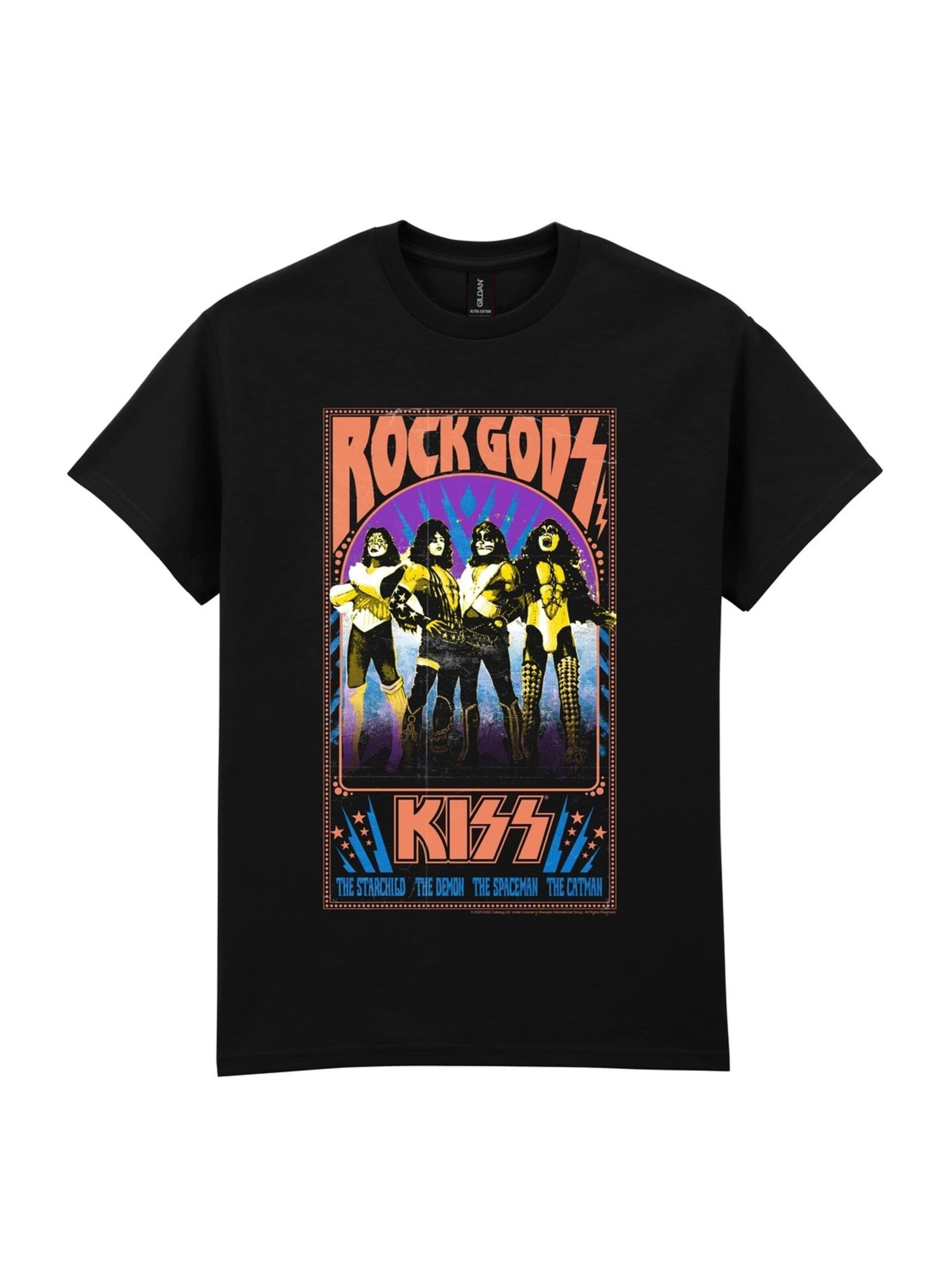 Kiss Shirt 'Rock Gods' in Black: front