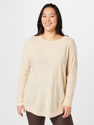 ONLY Carmakoma Sweater in Beige: front