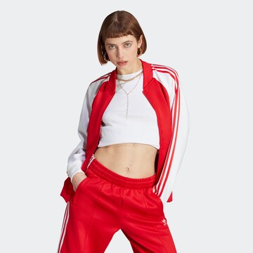 ADIDAS ORIGINALS Zip-Up Hoodie 'Adicolor Classics' in Red: front