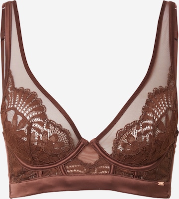 Hunkemöller - Triangular Soutien em castanho: frente