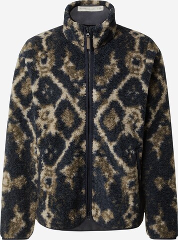 Abercrombie & Fitch Fleece jas in Blauw: voorkant