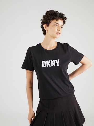 DKNY قميص 'FOUNDATION' بلون أسود: الأمام