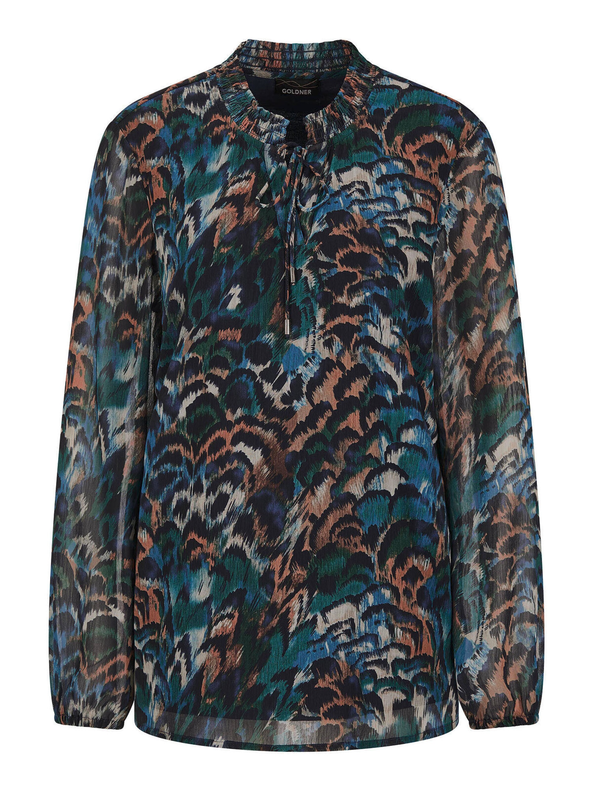 Goldner Bluse in Blau: Vorderseite