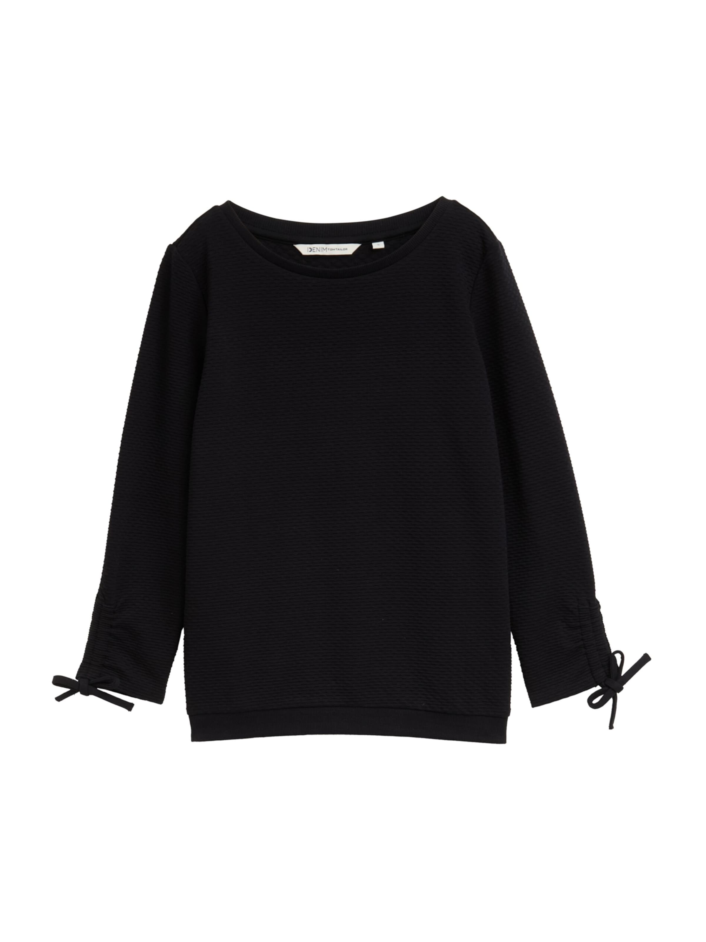 TOM TAILOR DENIM Sweatshirt in Zwart: voorkant