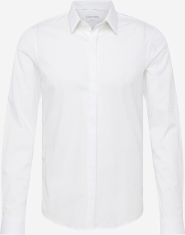 Calvin Klein Slim fit Button Up Shirt in White: front