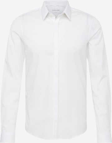 Calvin Klein Слим Рубашка в Белый: спереди