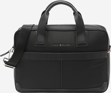 Sac d’ordinateur portable TOMMY HILFIGER en noir : devant