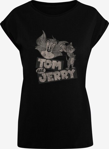 ABSOLUTE CULT Shirt 'Tom And Jerry - Cartoon' in Zwart: voorkant