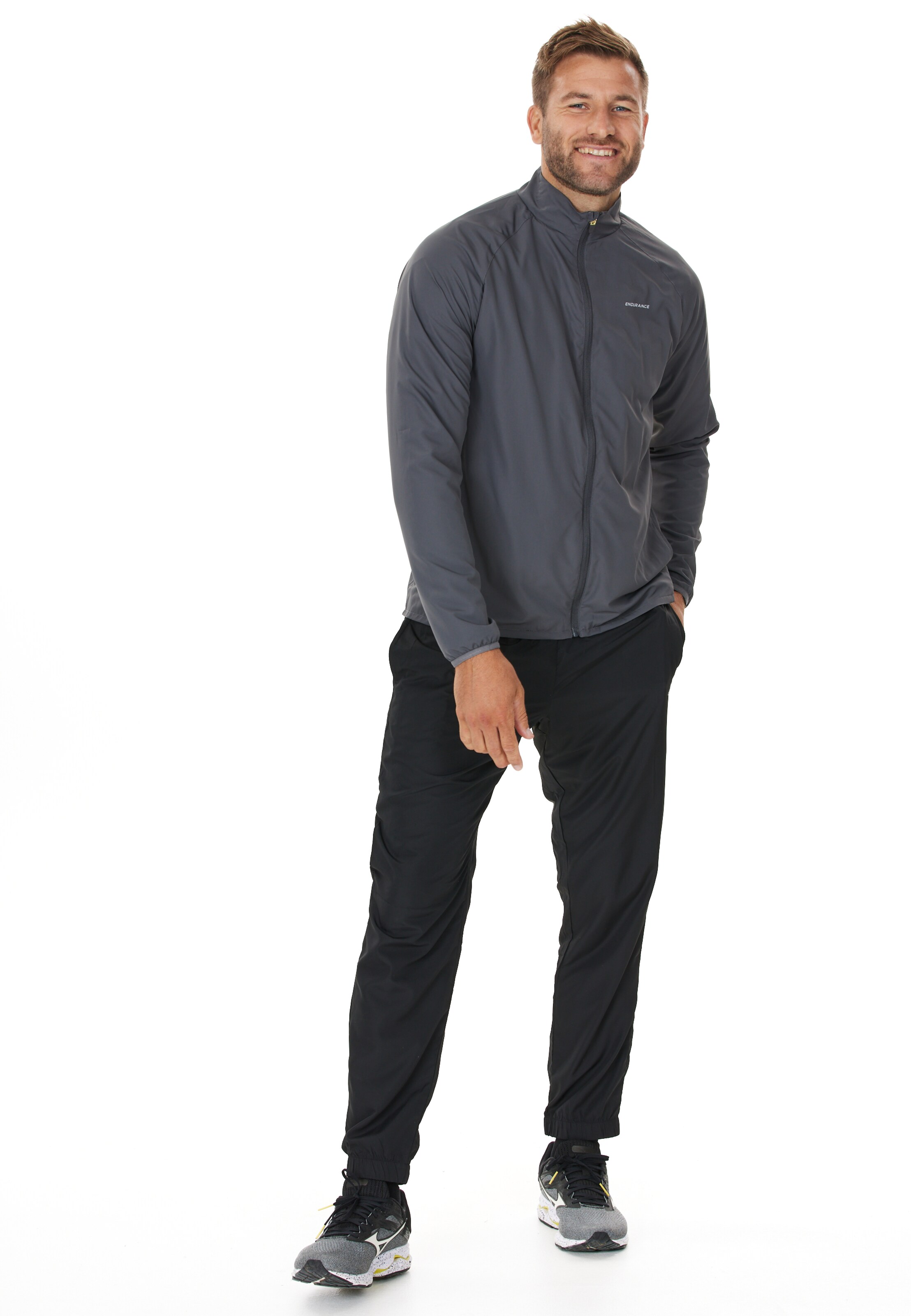 ENDURANCE Trainingsanzug 'Senden' in Grau: Vorderseite