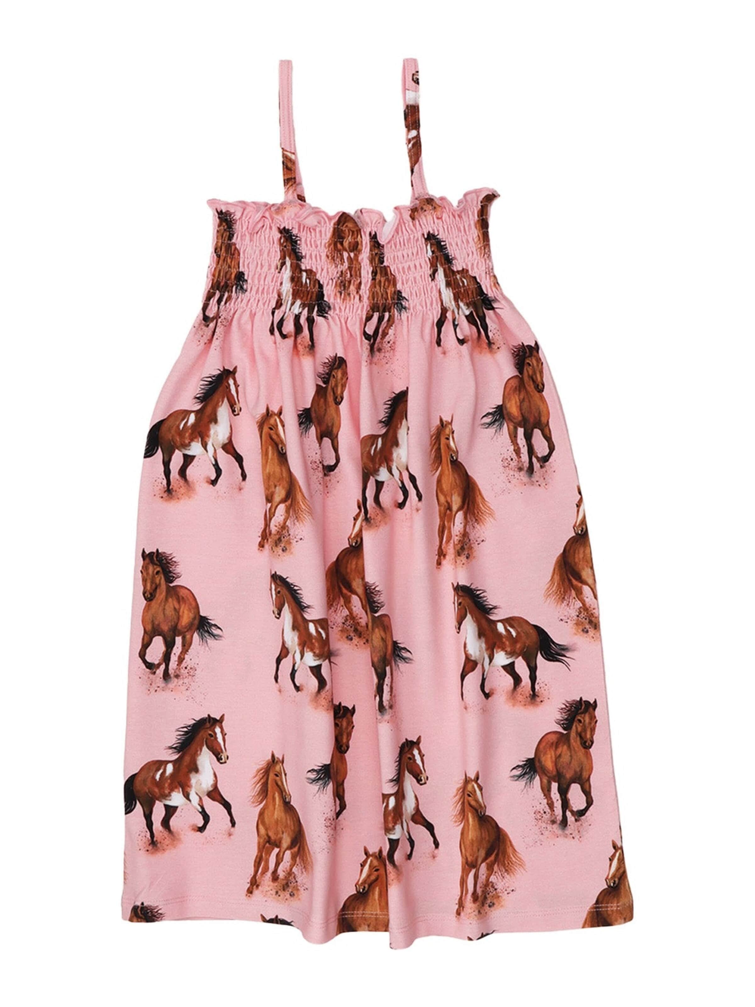 Walkiddy Dress 'Graceful Horses' in 104 in Pink, Item view