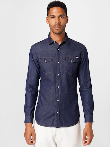 JACK & JONES Regular fit Button Up Shirt 'Sheridan' in Blue: front