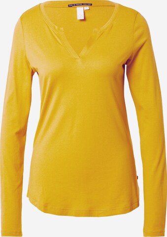 QS by s.Oliver T-shirt i gul: framsida