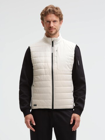 Gaastra Softshellweste mit Steppeinsatz und Backprint in Beige: Vorderseite