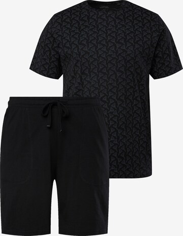 JP1880 Short Pajamas in Black: front