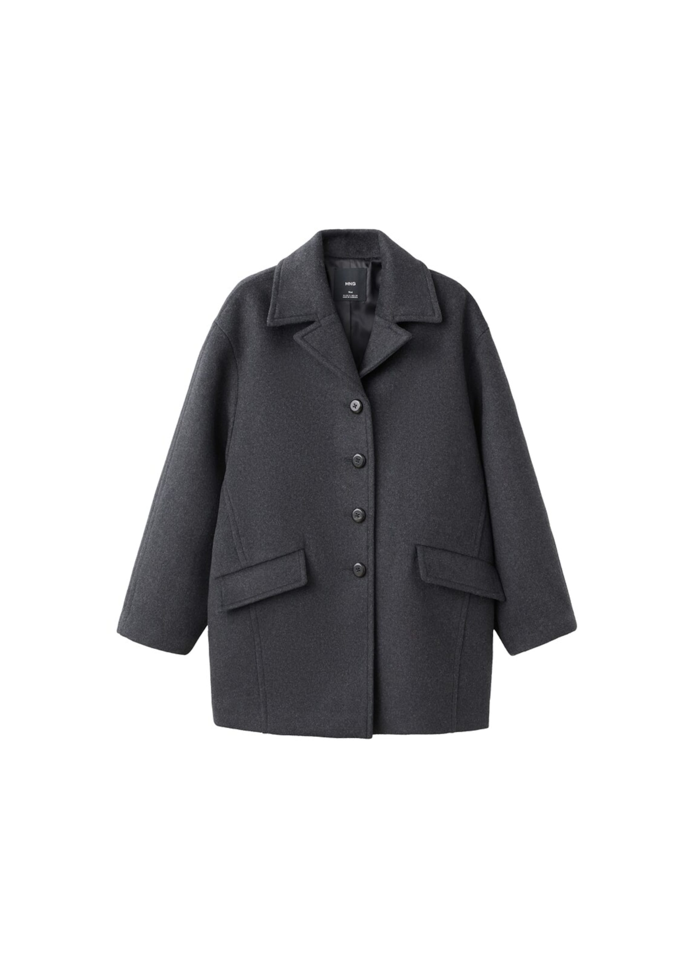 MANGO Between-Seasons Coat 'Lee' in Grey: front