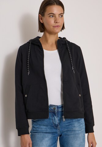 CECIL Zip-Up Hoodie in Black: front