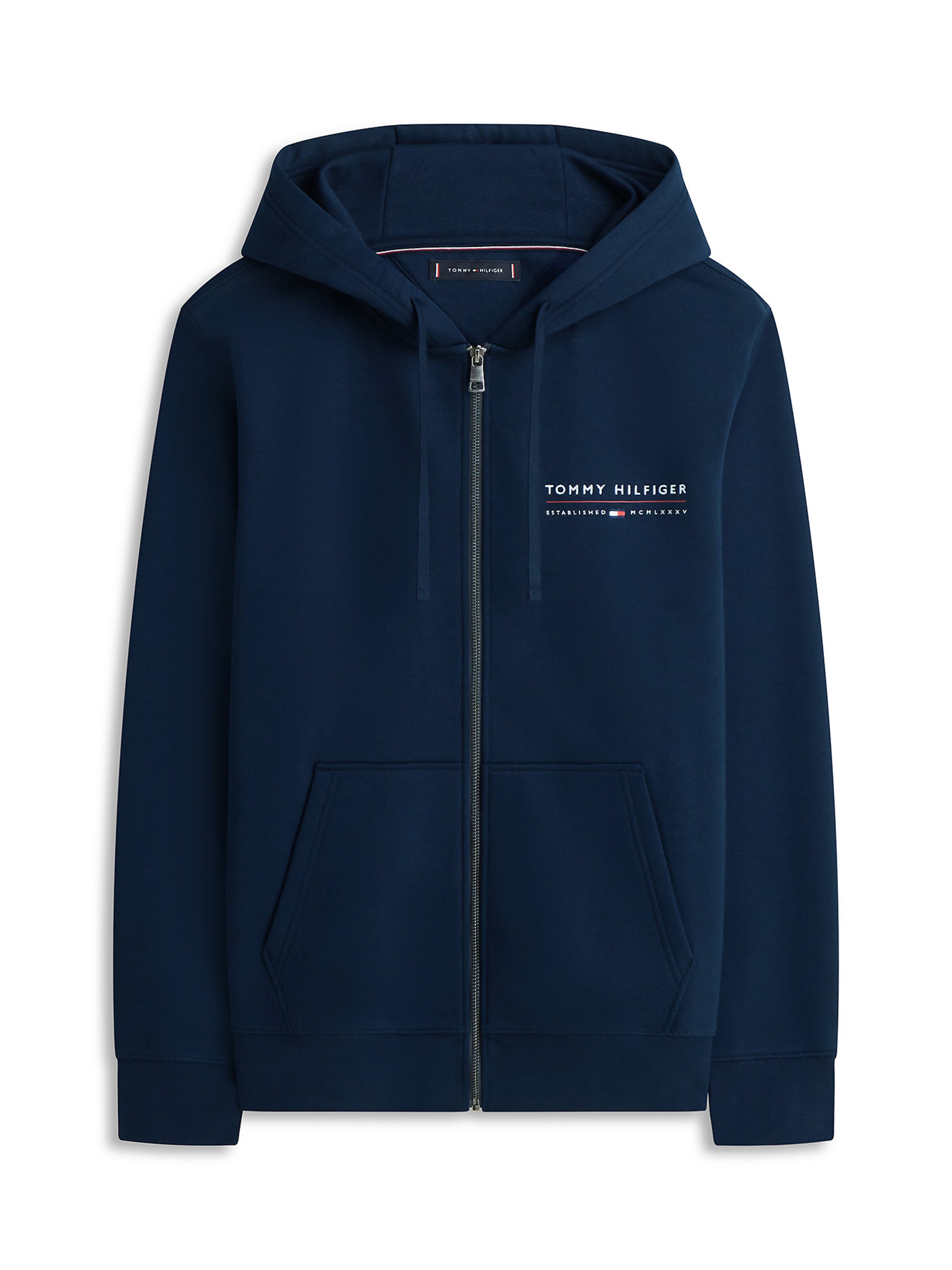 TOMMY HILFIGER Sweatjacke in navy / rot / weiß, Produktansicht
