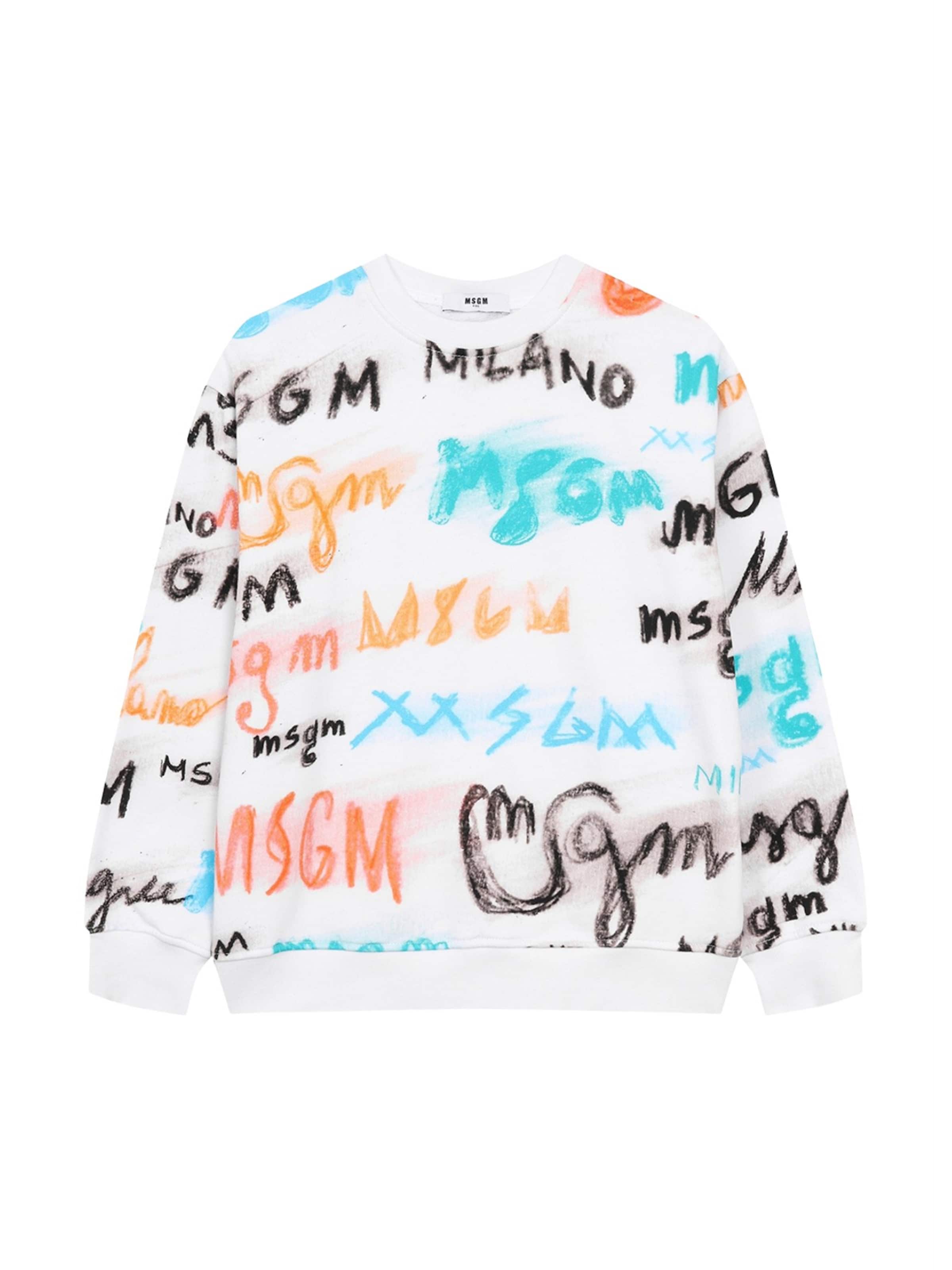 MSGM Sweatshirt 'Felpa girocollo bianca per bambino'‌‌‌‌‌‌‌‌‌ in Weiß: Vorderseite