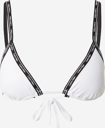 Calvin Klein Swimwear Bikini Top in White: front