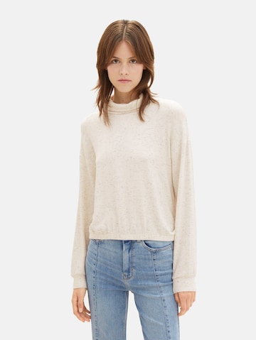 T-shirt TOM TAILOR DENIM en beige : devant