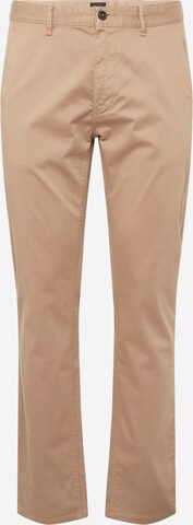 Pantalon chino BOSS en marron : devant