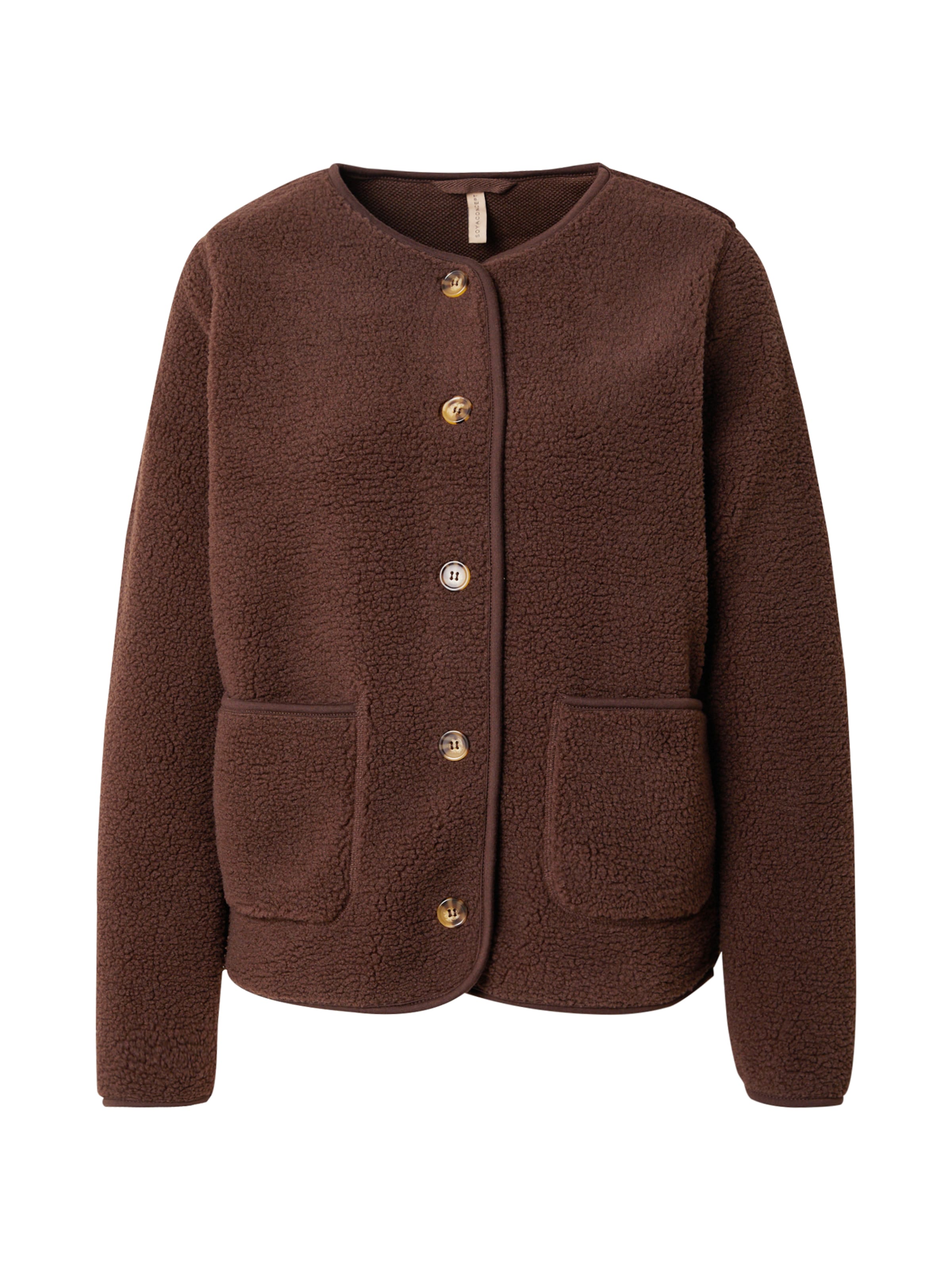 Soyaconcept Gebreid vest 'ONYX' in Bruin: voorkant