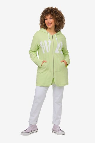 Ulla Popken Zip-Up Hoodie in Green