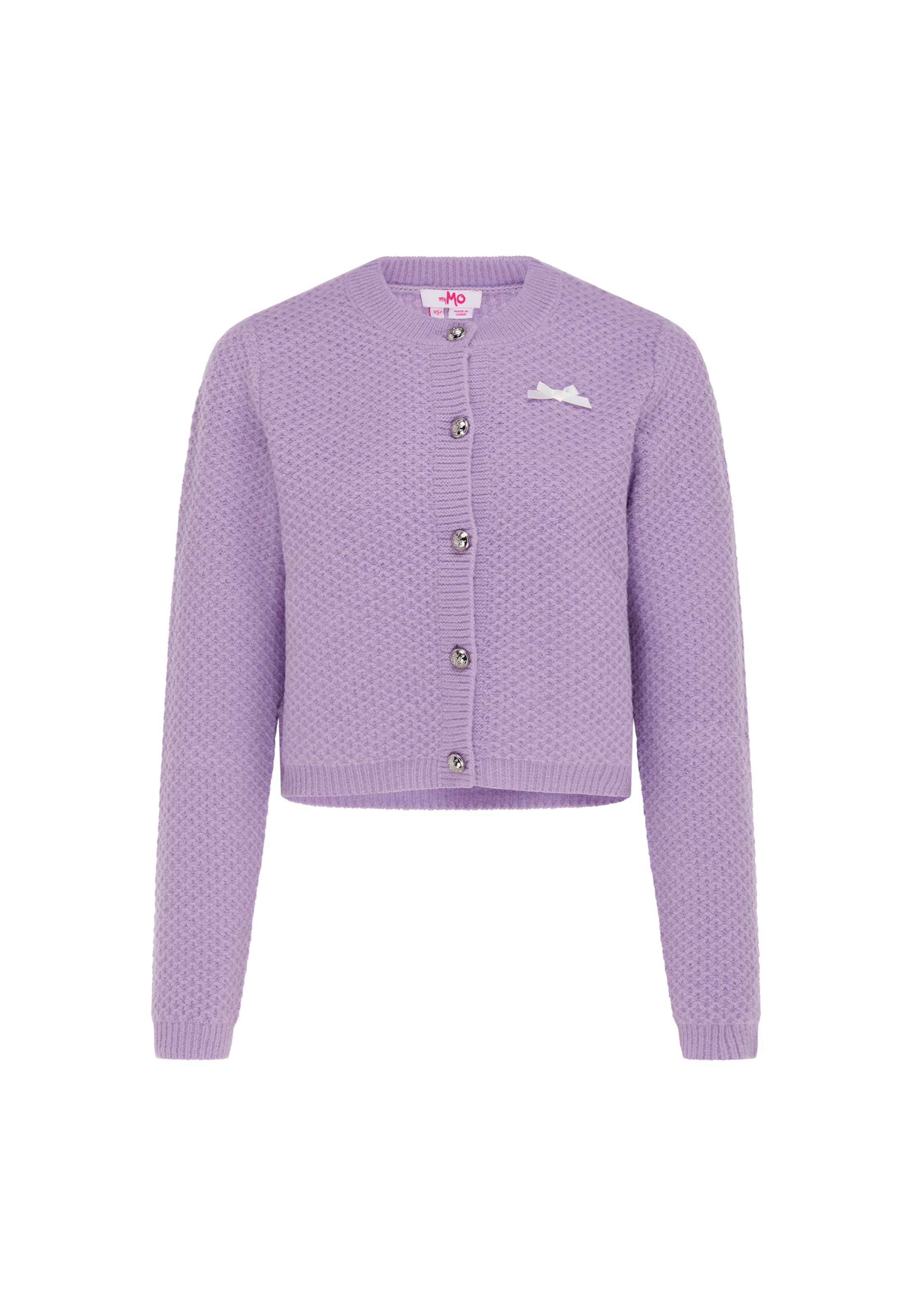 MYMO Knit Cardigan in Purple: front