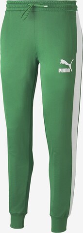 Effilé Pantalon de sport PUMA en vert : devant