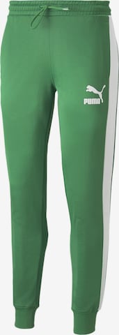 PUMA Tapered Broek in Groen: voorkant