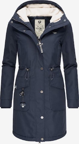 Ragwear Winter Coat 'Reloved Intl.' in Blue: front