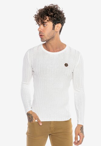 Redbridge Sweater 'Broken Arrow' in White: front