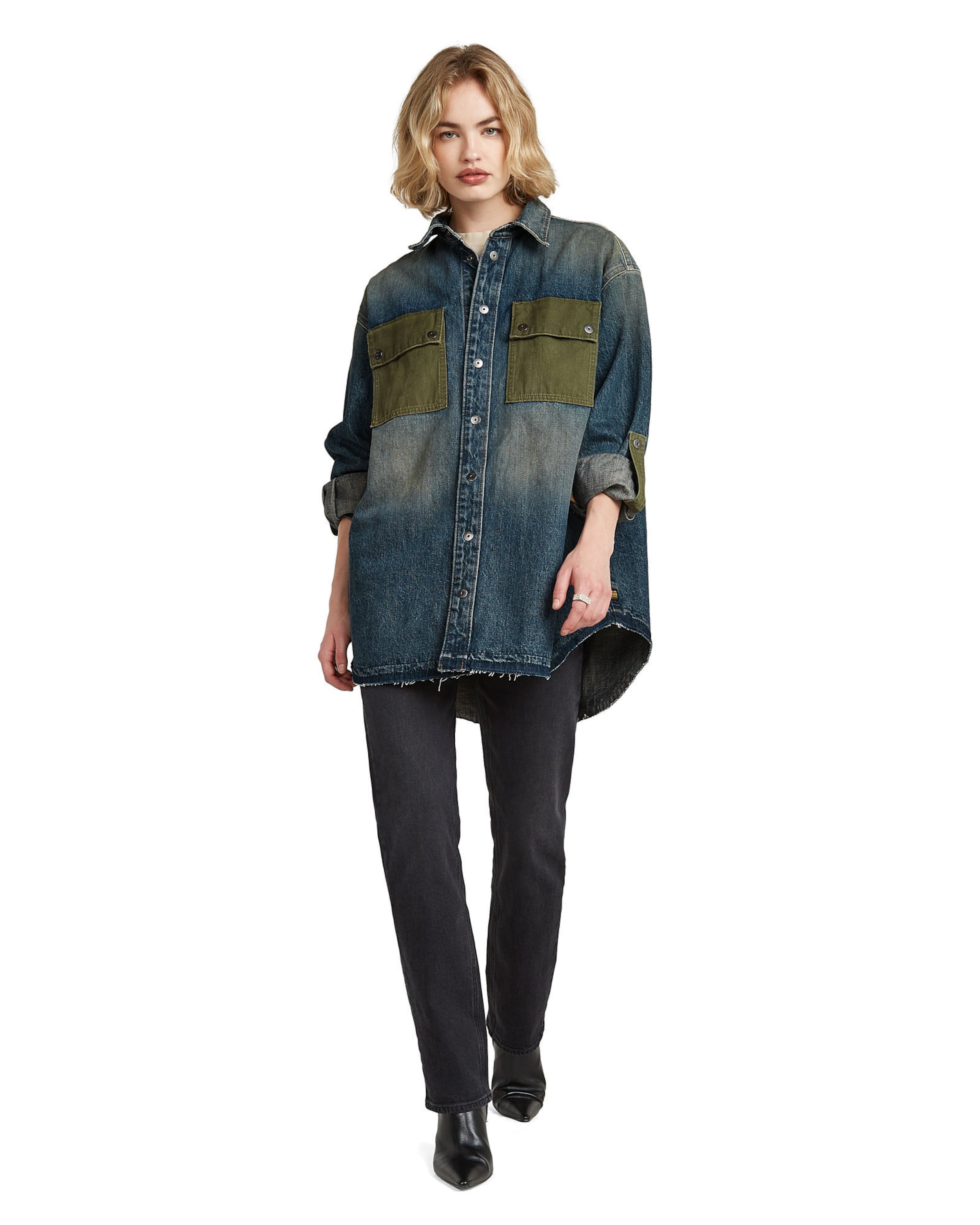 G-STAR Tussenparka 'Hybrid Overshirt' in Blauw