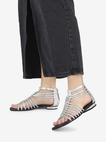 BRONX Sandals 'New-Alys' in Silver: front