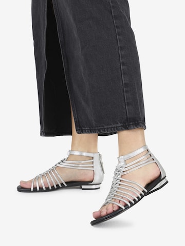 BRONX Sandals 'New-Alys' in Silver: front