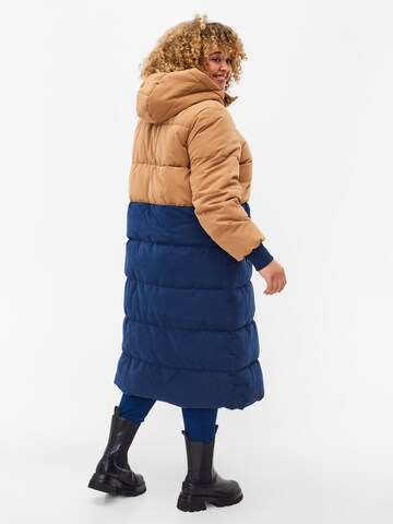 Zizzi Winter coat 'CAPEACHY' in Blue