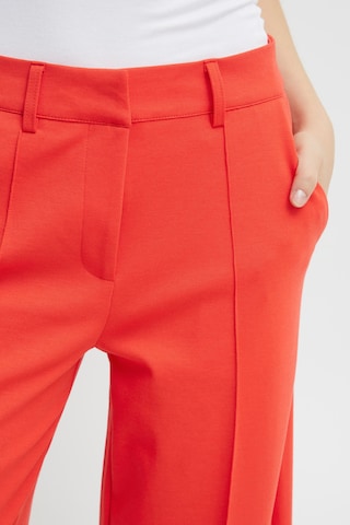 ICHI Wide leg Chino 'KATE' in Rood