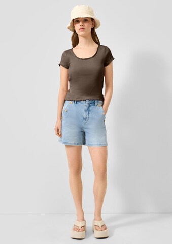 QS T-Shirt in Braun