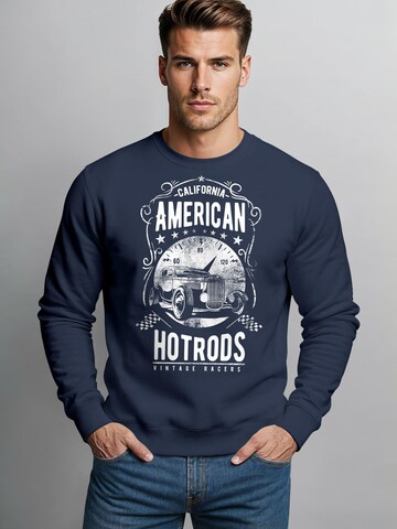 Neverless Sweatshirt 'American Hotrods' in Blue