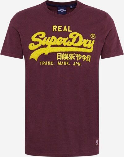Superdry T-Shirt 'Chenille' in gelb / kirschrot, Produktansicht