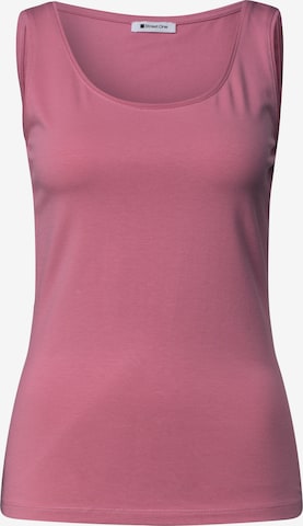 STREET ONE Basic Top mit Rundhals aus Jersey in Pink: Vorderseite