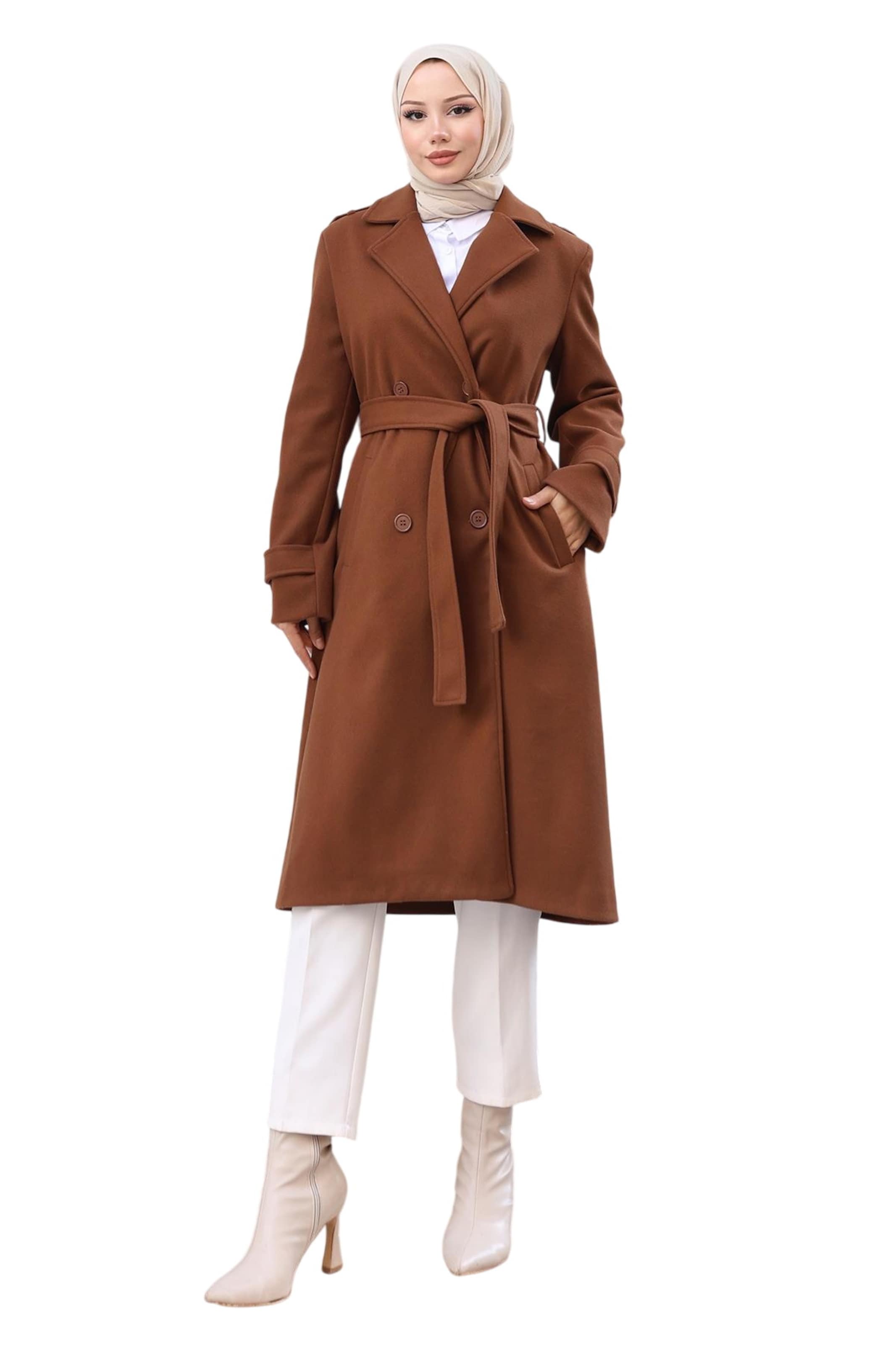 MODAMIHRAM Tussenmantel in Bruin: voorkant