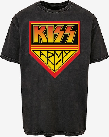 T-Shirt 'Kiss Rock Band Army Logo' F4NT4STIC en noir : devant