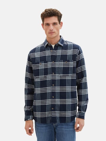 TOM TAILOR Regular fit Button Up Shirt in Blue: front