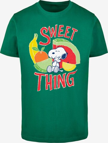 Merchcode Shirt 'Peanuts - Sweet Thing' in Green: front