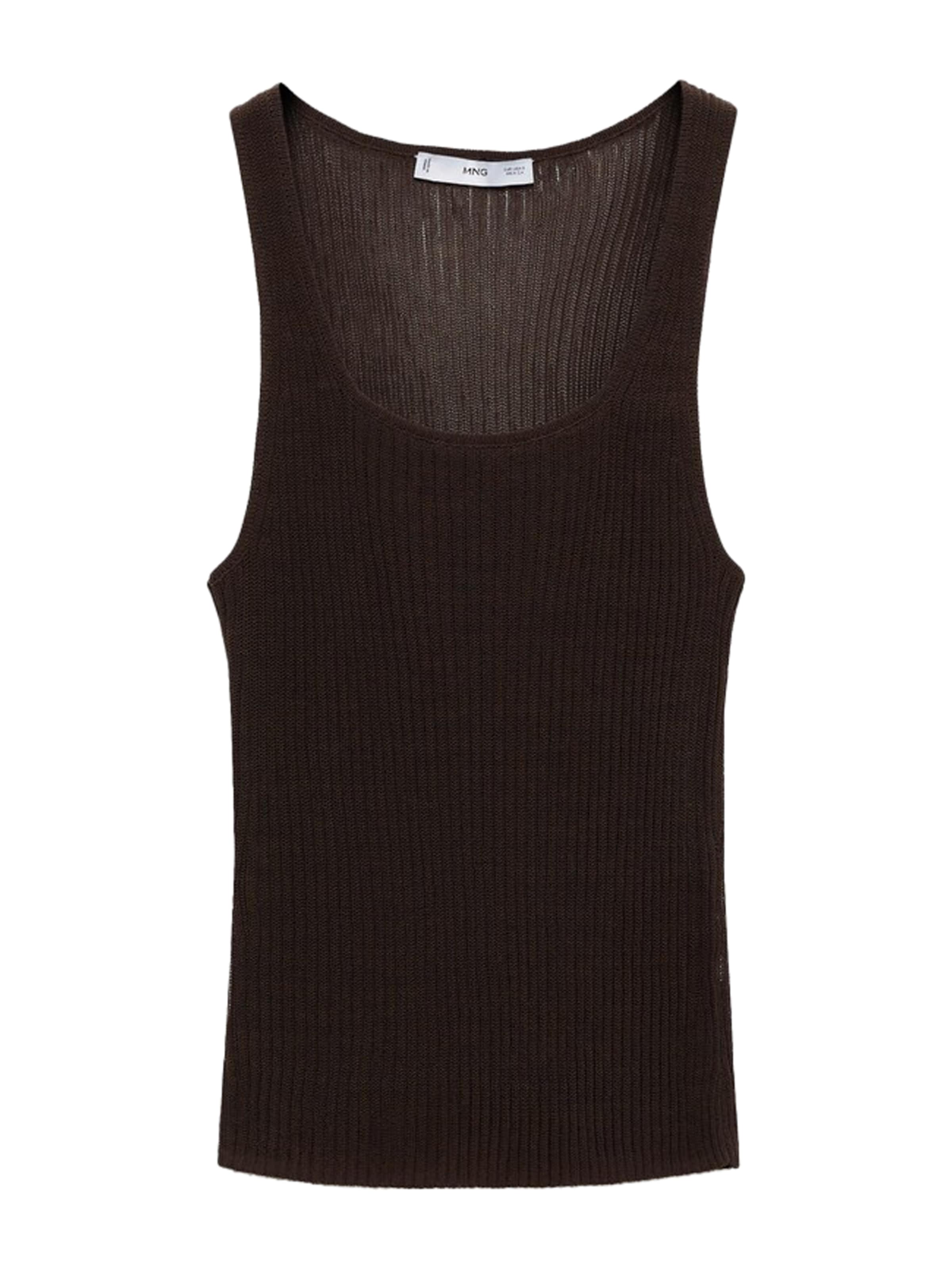 MANGO Gebreide top 'GERANIO' in Bruin: voorkant