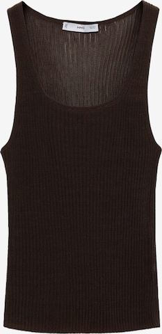 Top brodat 'GERANIO' de la MANGO pe maro: față