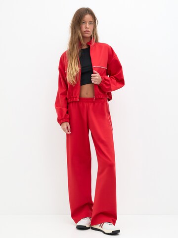 Pull&Bear Wide leg Broek in Rood